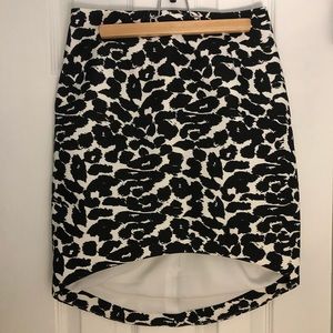Black and White Leopard Print Skirt